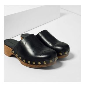 Zara clogs black studs, size 8